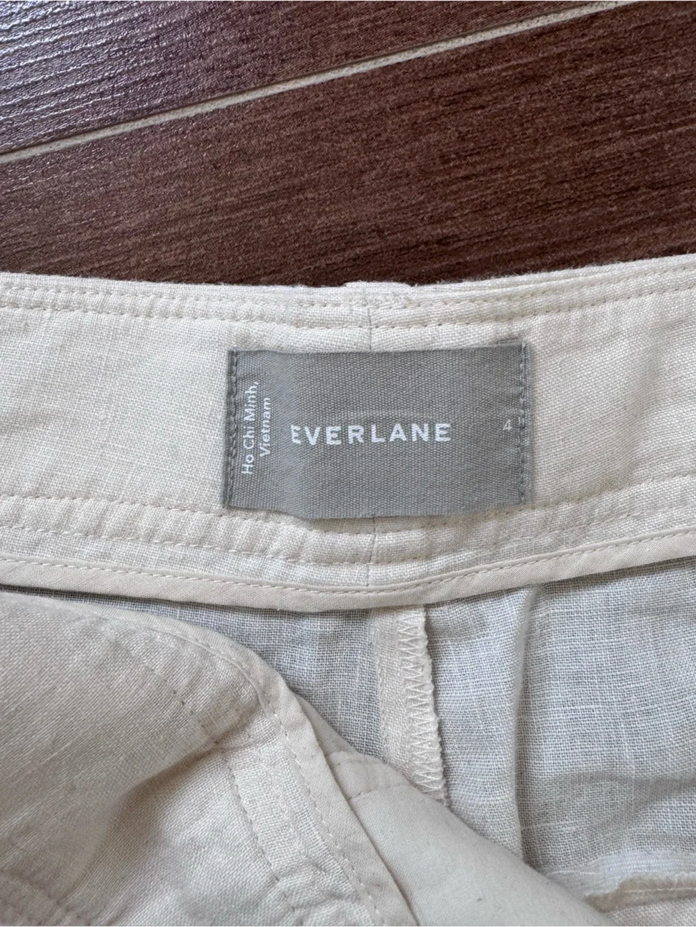 Everlane Wide Leg High-Rise Linen Pants in Cream